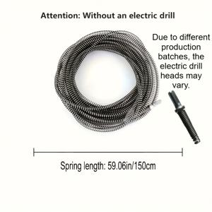 TEMU 1.5m 배수구 클리너 도구 | 유연한 스틸 케이블 전문 배관용 스네이크 | 싱크대, 욕조, 화장실용 빠른 배수구 청소기 | 다목적 파이프 클리닝 | 할로윈 & 크리스마스 홈 수리 선물