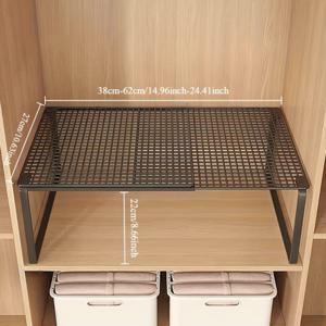 TEMU 조절 가능한 옷장 선반 - 공간 절약형 디자인의 확장 및 접이식 수납 칸막이, 침실 및 드레싱 룸에 적합, 효율적인 옷장 정리, 작은 옷장과 큰 옷장 모두에 완벽하게 적합