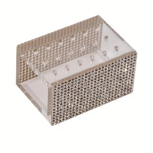 TEMU 18홀 AB 컬러 스타일 아크릴 광택 헤드 보관함 (네일 드릴 비트 보관 및 전시용), 네일 아트 기술을 위한 방진 공구 정리함