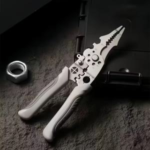 TEMU 21-in-1 헤비듀티 멀티 와이어 스트리퍼, 전기 와이어 스트리퍼 및 드라이버 헤드 포함 - 수동 작동, 인체공학적 핸들, 전기 기술자, DIY 및 가정 수리용 컴팩트 올인원 도구 - 내구성 있는 금속 (배터리 불필요), 완벽한 선물