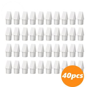 TEMU 고품질 40개입 연필 지우개 캡 | 화이트 애로우헤드 지우개 팁, 그림, 글쓰기 및 사무용품 | 라텍스 프리 연필 토퍼, 학생 및 미술 액세서리에 이상적