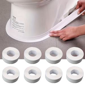 TEMU 8개입 강력 접착식 실링 테이프 | 욕실, 샤워, 싱크대, 바닥 및 벽면 밀봉용 방수 엣지 보호대 - 방습, 간편한 부착, 오래 지속되는 접착력, 욕실 방수 | 매끄러운 표면 밀봉