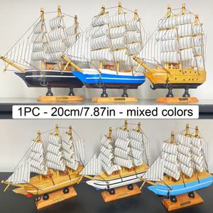 TEMU 1개 수제 목재 범선 또는 어선 모형 - 리얼리스틱 해양 미니어처 보트, 책상/책장/캐비닛 장식용 - 크리스마스, 생일, 집들이, 아버지/어머니/스승의 날 선물로 이상적 (혼합 색상)