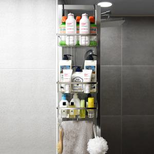 TEMU 스테인레스 다용도 걸이형 욕실선반 샤워부스 파티션 화장실 공간 활용 일체형 2단