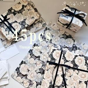 TEMU 동백꽃 눈송이 페이퍼 45매, 14*20인치 선물 포장지, 파티, 생일, 결혼식 장식, 포장지, 냅킨, 꽃다발 용품, 선물 포장지, 선물 포장 냅킨에 적합한 예술적인 종이