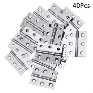 TEMU 40개 스테인리스 접이식 힌지 2인치 - 조용한 닫힘, 두꺼운 평면 오프너 도어 & 캐비닛 힌지, 실버 방청 처리, 창문 및 목재 상자용, 광택 마감, 클래식 디자인, 내구성 강철, 가구 제작 및 목공 프로젝트