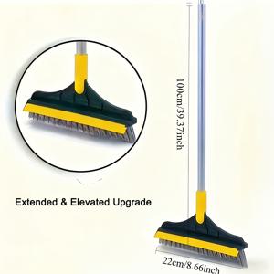 TEMU 투인원 강모형 바닥 및 타일 솔, 욕실, 주방, 거실용 대형 휴대용 수동 스크러버. 좁은 공간과 모서리까지 닿는 내구성 있는 플라스틱 솔