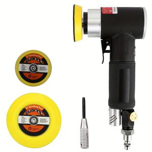 TEMU 2인치 3인치 미니 에어 샌더, 공압식 랜덤 오비탈 이심 듀얼 액션 광택기, M6 2인치 3인치 플레이트, 조절식 에어플로우 밸브, US EU JP 커넥터