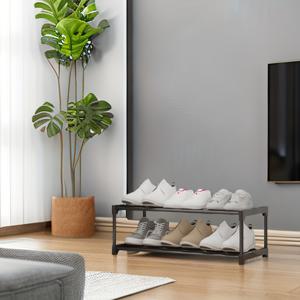 TEMU 새로운 2단 격자형 수납 랙, 조립이 용이한 신발 정리대, 가정용으로 강화, 실용적인 수납 선반