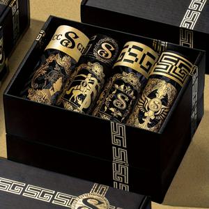 TEMU 4pcs GDECC 남성용 복서 브리프 - 아이스 슬라이키 섬유, 빠른 건조 & 통기성, 블랙 & 골든 나이트 윙 프린트, 캐주얼 및 일상복을 위한 고탄력 로우-라이즈 속옷