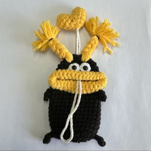 TEMU 귀여운 카툰 소시지 입 모양 자동차 키 커버, 창의적인 니팅 디자인, 모든 차 키에 적합