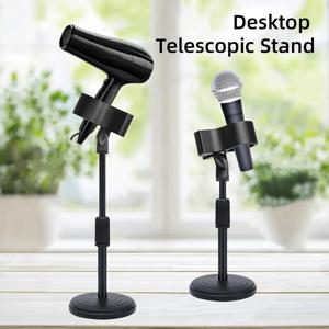 TEMU 12.78인치/32.5cm 디스크형 탁상용 헤어드라이어 스탠드 - 블랙, 단단한 고정을 위한 유연한 클립 포함, 드라이하며 빗질하고 한 손을 자유롭게 사용 가능