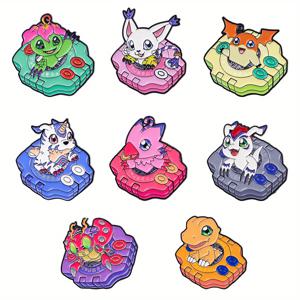 TEMU 귀여운 애니메이션 액세서리 8pcs 라펠 핀 캐릭터 에나멜 핀 백팩 서류가방 배지 백팩 선물 옷 브로치