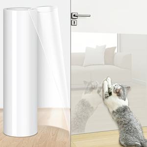 TEMU 롤 1개 - 가구 스크래치 방지 보호 필름, 투명 PVC 소재, 내구성 있는 고양이 발톱 방지 테이프, 소파, 문, 벽에 적합, 11.81인치 X 118.1인치, 반려동물 스크래치 가드 | 간편하게 부착 및 제거 가능한 고양이 및 강아지 스크래치 방지 필름