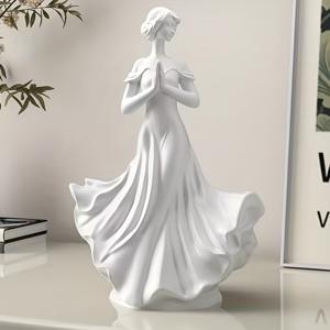TEMU 1개 우아한 레진 조각상 - 모던 우아한 여성/커플 피규어, 거실, 책장, 책상을 위한 로맨틱 데코 - 완벽한 발렌타인데이 선물, 결혼식 또는 기념일 선물, 내구성 있는 장식