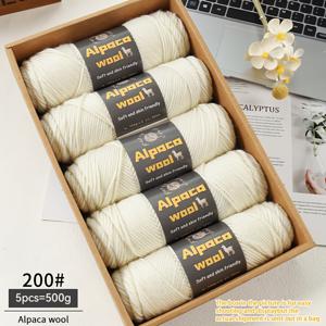 TEMU 245호 두꺼운 알파카 울 털실 500G, 다양한 색상으로 제공, 남녀를 위한 가을/겨울 시즌 패션 선물 제작에 적합. 따뜻한 스웨터 제작을 위한 털실 공이 포함된 뜨개질 재료 팩입니다.