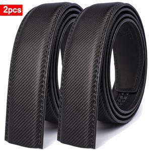 TEMU 2개 세트 남성 패션 래칫 두 번째 레이어 소가죽 벨트 - 버클 헤드 없는 교체용 벨트, 자동 잠금, 캐주얼 비즈니스 스타일 블랙 벨트 - 너비 3.5cm, 자유롭게 다듬을 수 있음