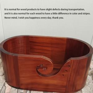 TEMU 스월 디자인의 수제 목재 보관함 - 넓은 대형 딥 브라운 니팅 및 크로셰 용품, 실, 훅, 책, 간식용 오거나이저 - 공예실 & 취미 필수품, 실 보관