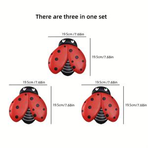 TEMU 3개 세트 레진 무당벌레 발자국 스톤 | 페달 발 매트 정원 장식, 야외 산책로, 안뜰, 유치원, 잔디밭, 테라스, 화단에 적합