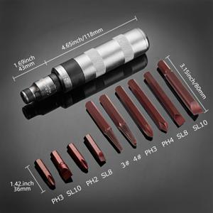 TEMU 12-In-1 임팩트 드라이버 12개 세트, 수동 임팩트 드라이버, 1/2인치 양방향 휴대용 임팩트 공구, 녹거나 얼어붙은 볼트에 적합