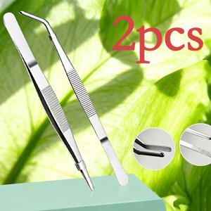 TEMU 정원수경수초용 롱 핀셋 2종 세트, 직선형 및 휘어진 헤드 조합 - 내구성 강하고 튼튼하며, 다도 예술, 분재 관리, 수경수초 디자인 등 다양한 용도에 적합