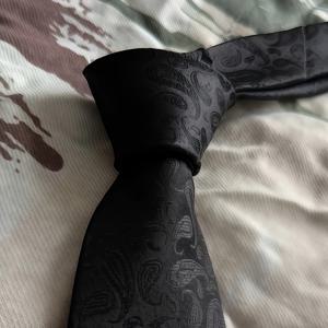 TEMU 남성용 우아한 블랙 페일지 넥타이, 비즈니스 디너 및 결혼식에 완벽한 빈티지 직조 액세서리