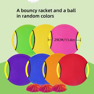 TEMU 1세트 탄성 볼 발사기 및 고무 볼 세트 - 색상 코딩 훈련 키트, 손-눈 협응력, 반응 시간, 신체 활동 향상 - 실내/야외 던지기 게임, 파티, 학교, 선물용