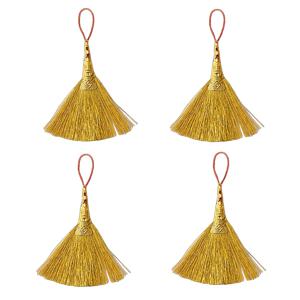 TEMU 4개 전통적 빨간색 금색 태슬 부유, 풍수 장식 폴리에스터 태슬 브러쉬, 가정 행운 보호, 행운, 집들이 선물, 나쁜 행운 쫓기, 비전기식, 배터리 없음, 부를 보호하고 악마 쫓기