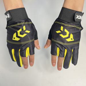 TEMU 아웃도어 낚시장갑 1쌍, 여름용 얇은 루어낚시장갑, 손가락 세 개 노출형, 다양한 색상 선택 가능, 낚시 및 사이클링용