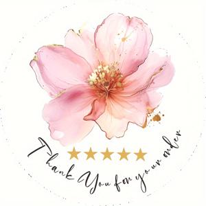 TEMU 200개 핑크색 주문 감사 스티커 롤 - 블러쉬 핑크 비즈니스 스티커 - 리뷰 남기기 스티커 - 라이트 핑크 프린트 비즈니스 스티커 3.8Cm/1.5Inch