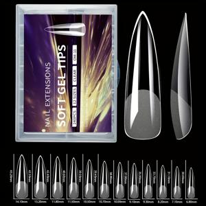 TEMU 240개 XXL 롱 스퀘어 코핀 스틸레토 아몬드 풀 & 하프 커버 매트 페이크 네일 퀵 익스텐션 소프트 젤 팁 여성 및 매니큐어 프레스 온 네일 DIY
