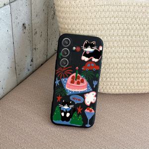 TEMU 귀여운 고양이 폰케이스: 갤럭시 S20 S20+ S21 S21FE S22 S22ULTRA S23 S23PLUS S24FE S25 S25 S25 M2 M4 M5 M10S M22 M32 M42 F04 F05 F12 F42 방수 및 내구성 폰케이스