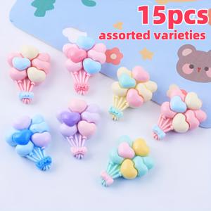 TEMU 15개 새로운 귀여운 풍선 부케 DIY 크림 접착제 수제 폰 케이스 헤드웨어 팔찌 머리핀 주얼리 레진 주얼리 액세서리