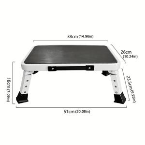 TEMU 350lb 하중 지지, 튼튼한 조절식 접이식 발판 - 튼튼한 철제 구조, RV, 주방, 정원, 사무실, 침대용 접이식 디자인 - 성인 및 노인에게 적합 - 공간 절약형 휴대용 스툴, 스툴 ( đứng용), RV 발판