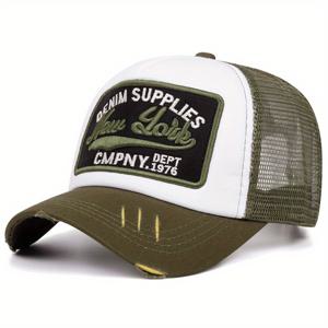 TEMU 남성용 레트로 뉴욕 빈티지 트럭커 스타일 베이스볼 캡 - 가볍고 통기성 좋은 메쉬 백, 3D 레터링 & NYC 택시 패치, 멀티컬러 사계절 모자 (아버지의 날, 7월 4일 테마 이벤트) - 스타일리시한 남성 선물