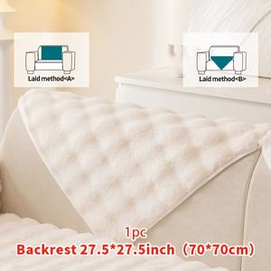 TEMU 사계절에 적합한 플러시 소파 쿠션 1개, 모던하고 간편한 디자인, 거실용 장식 등받이 커버, 미끄럼 방지 및 내구성, 세탁기 사용 가능, 반려동물 친화적, 겨울철 따뜻함 - 다운 충전재