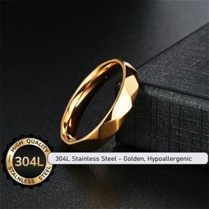 TEMU 1개 심플 패션 18K 골드 도금 로마틱 미니멀 링, 저자극성 스테인리스 스틸 러버스 4mm 밴드 프로미스 주얼리