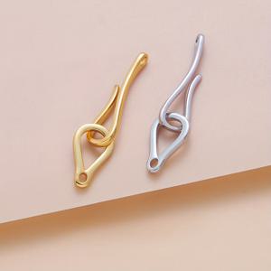 TEMU 구리 심플 피쉬 훅 클라스프 2세트, 주얼리 커넥터 클라스프, DIY 팔찌, 목걸이, 주얼리 및 액세서리 재료용