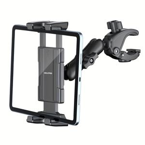 TEMU OHLPRO 태블릿 마이크 스탠드 홀더, 아이패드 트레드밀 핸들바 클램프, 스핀 바이크 마이크 장착, Peloton 유모차 자전거용, 5-13인치 아이패드 Pro 12.9 Air Mini iPhone Fire HD 10 호환