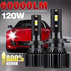 TEMU KINGSOFE 2개 세트 2025 신형 H4 H7 LED 자동차 헤드라이트 전구, 9005 9006 H1 H11 H8 H9 6500K 화이트 라이트 캔버스 고루멘 터보팬 냉각 플러그 앤 플레이 자동차 전조등 안개등용