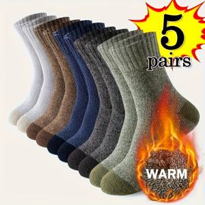 TEMU 남성용 보온성 강화 겨울 양말 - 극한의 추운 날씨를 위한 디자인 - 매우 두꺼운 스포츠 및 피트니스 양말 - 아웃도어, 달리기, 하이킹, 일상 겨울 착용 및 아웃도어 애호가에게 필수품 - 대비 색상 디자인, 튼튼한 스티치