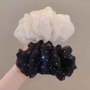 TEMU 2개 세트 우아한 메쉬 별빛 버블 클로 클립, 여성용 뒷머리 샤크 클립 헤어핀