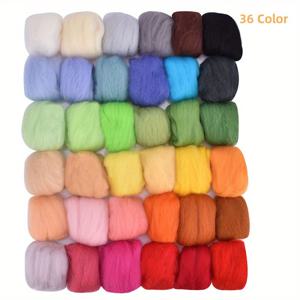 TEMU 36가지 색상의 섬유 울 털실, 바느질, 손뜨개, 공예에 적합, 각 색상당 3G