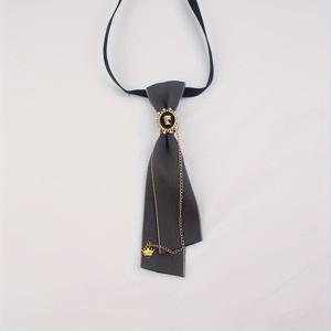 TEMU 빈티지 스타일의 패셔너블한 캐주얼 넥타이, 진주 장식 메탈 체인 포함, 남녀 공용 조절 가능, 파티, 행사 및 일상복에 적합