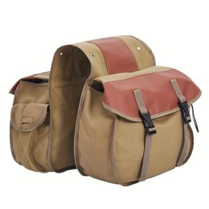 TEMU 오토바이용 대용량 캔버스 안장 가방, 평평한 바닥과 양면 공구 키트 특징