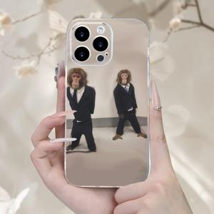 TEMU 크리에이티브 슈트 원숭이 프린트 폰 케이스, 아이폰 16, 15, 14, 13, 12, 11, XS, XR, X, 7, 8 플러스, 프로 맥스, 미니와 호환됩니다.