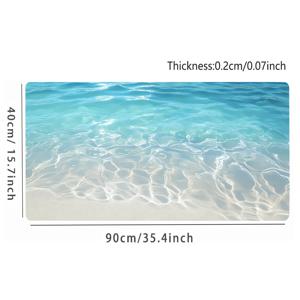 TEMU 1개 MQCRWFQ 대형 바다 파도 디자인 마우스 패드 - 초고밀도 표면, 미끄럼 방지 방수 고무 베이스, 내구성을 위한 스티치 가장자리, 집이나 사무실 책상 설정에 완벽한 마우스 패드