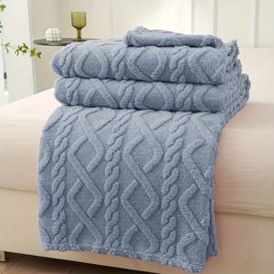 TEMU 1 초극세사 퀼팅 담요 - 가볍고 휴대 가능, 사무실에서 낮잠, 차량 캠핑, 침대 및 소파에서 사용하기에 완벽합니다. 세탁기 사용 가능. 6가지 색상의 현대적인 디자인. 침구용 포근한 홈 액세서리. 플러시 질감