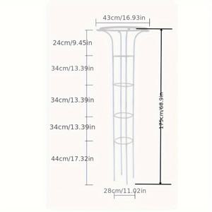 TEMU 68.9인치 메탈 클라이밍 식물 폴대 (정원용) - 녹 방지 플라스틱 코팅 야외 케이지 지지 프레임, 덩굴, 꽃, 채소, 장미에 적합, 실용적인 플라스틱 코팅 그리드 구조