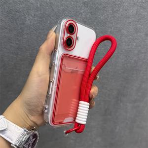 TEMU 폰 케이스: 3in1 오일 드롭 카드 홀더 및 랜야드 & 손목 스트랩 포함, 멀티컬러 아이폰 케이스 (11/12/13/14/15/16 Pro Max 호환)